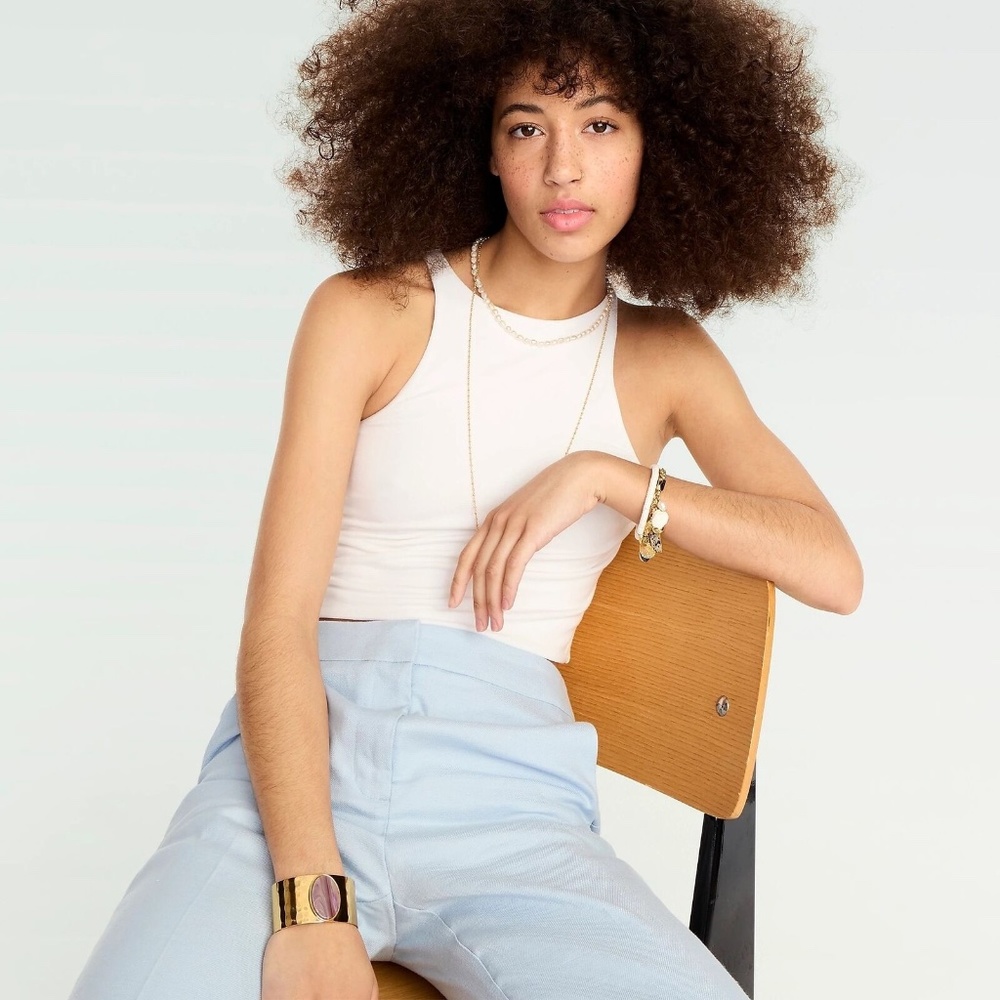 J.Crew formknit cropped tank - white - M - Retail $39.50 NWT